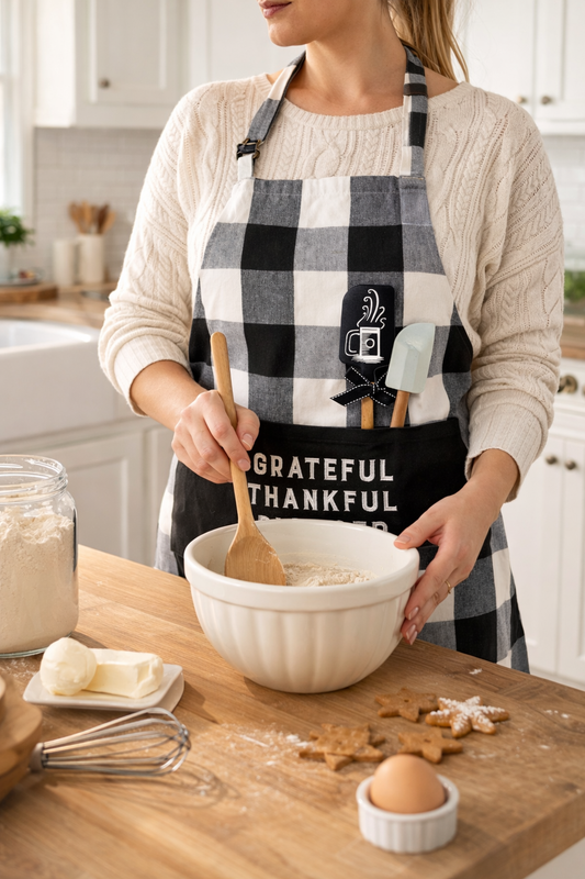 Primitives by Kathy- Grateful Thankful Blessed Apron