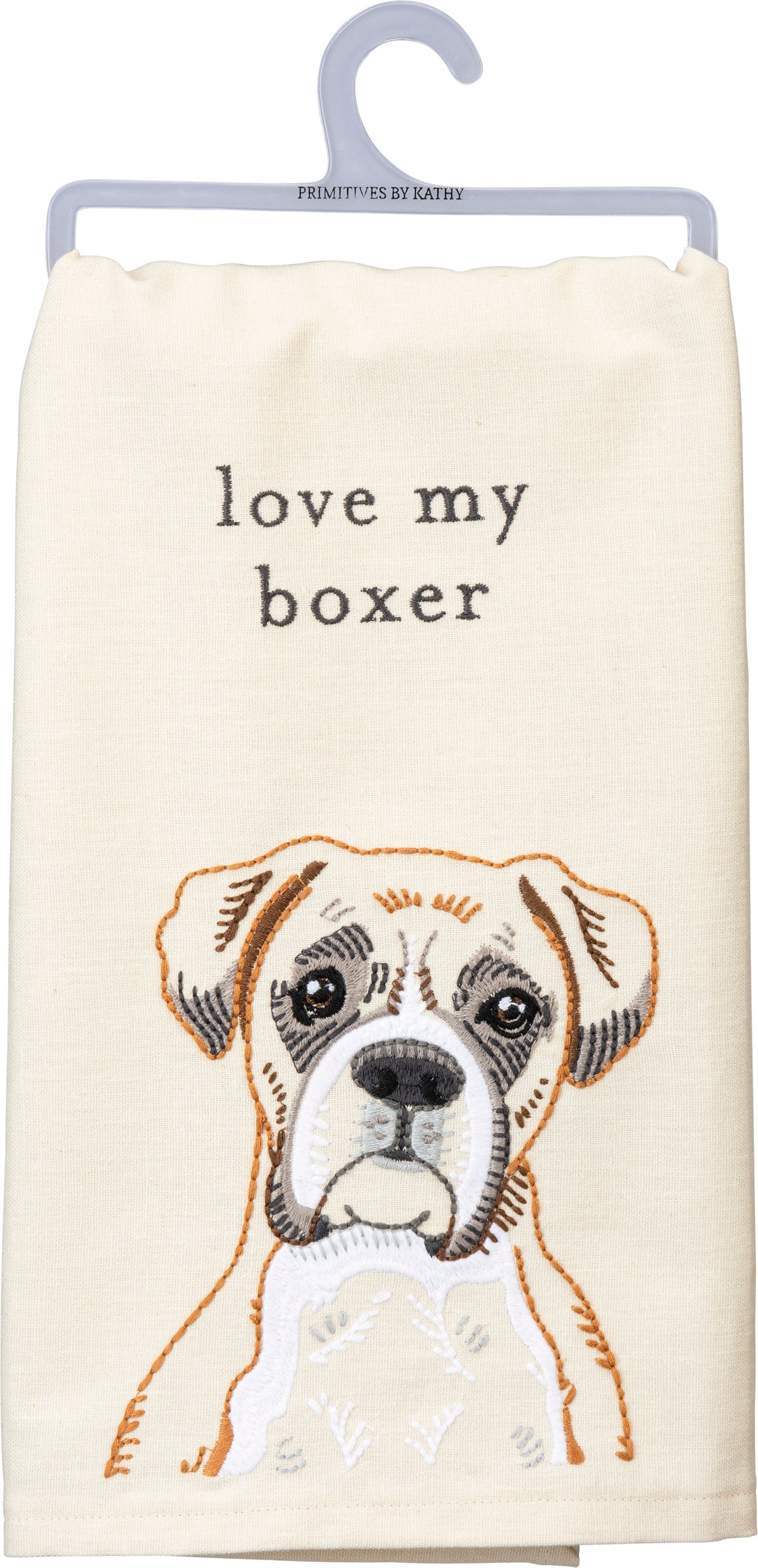 Primitives by Kathy-Love My Boxer Kitchen Towel