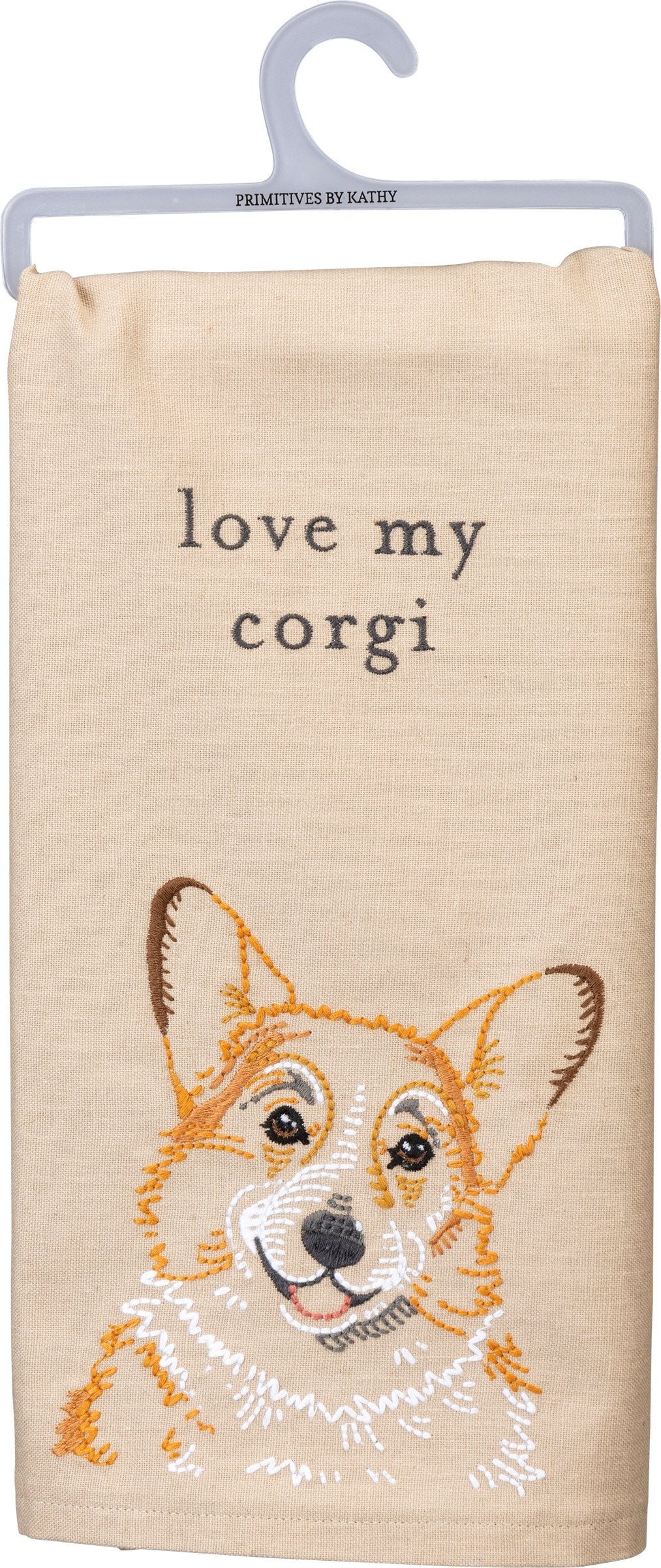 Primitives by Kathy-Love My Corgi Kitchen Towel