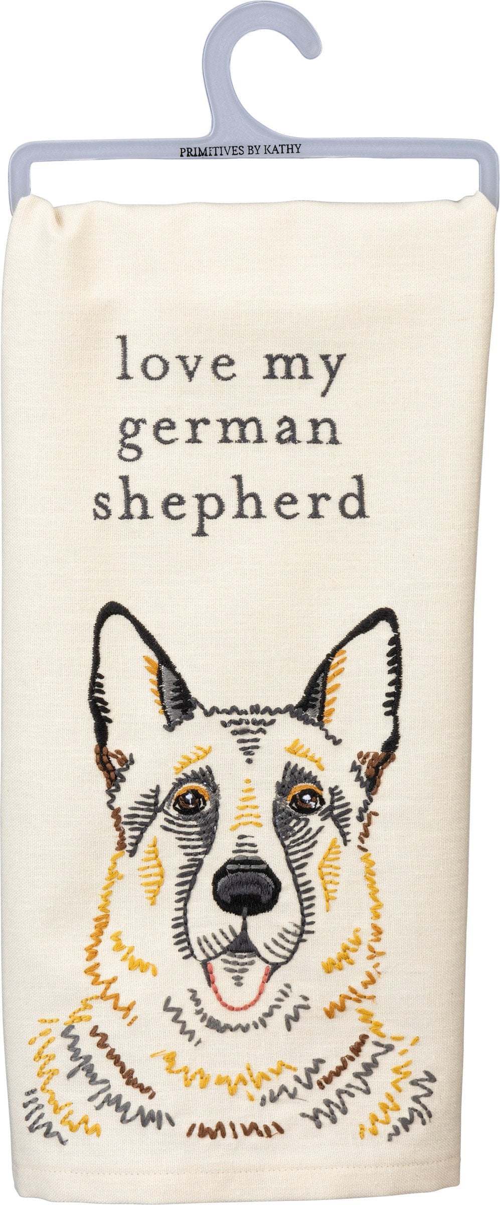 Primitives by Kathy-Love My German Shepherd Kitchen Towel