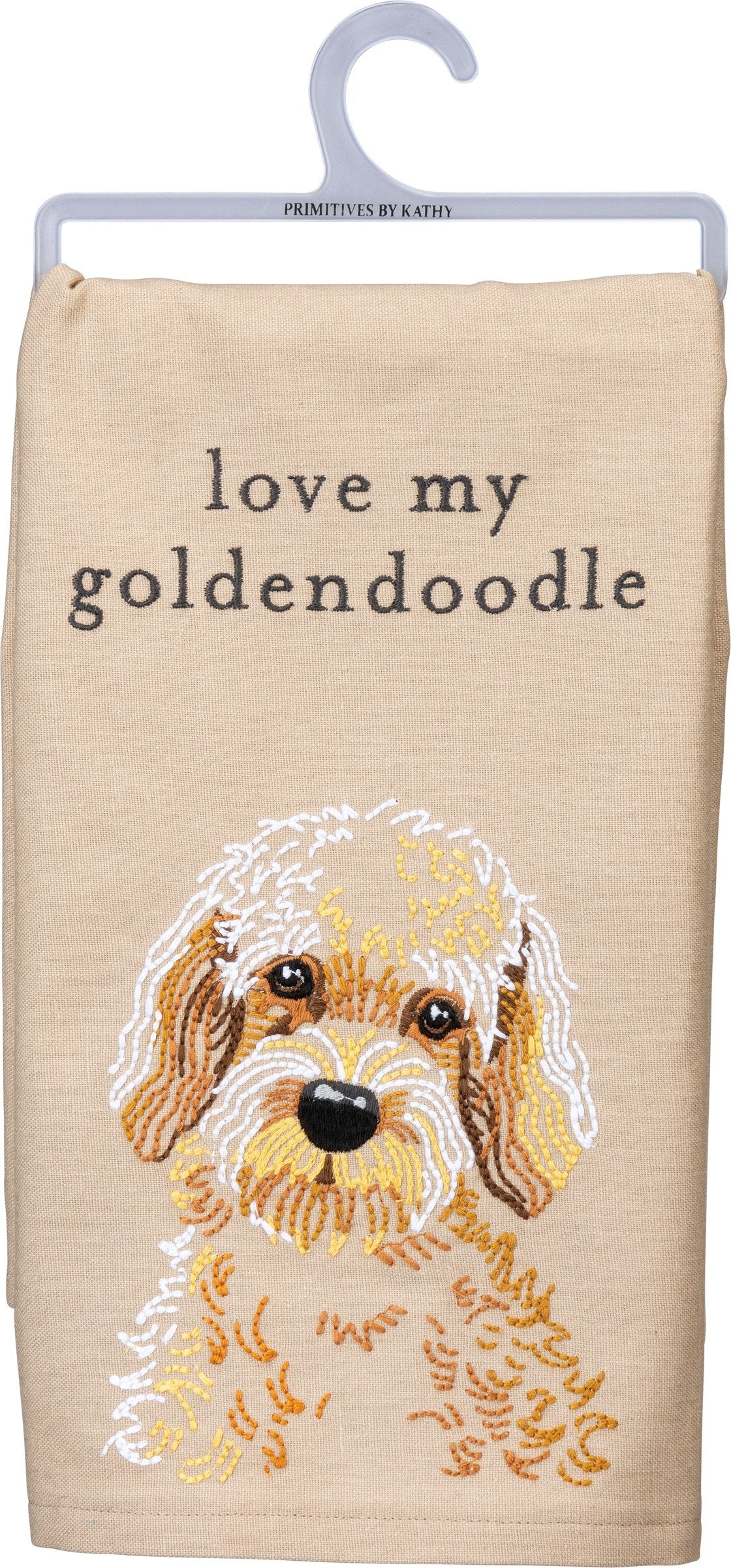 Primitives by Kathy-Love My Goldendoodle Kitchen Towel