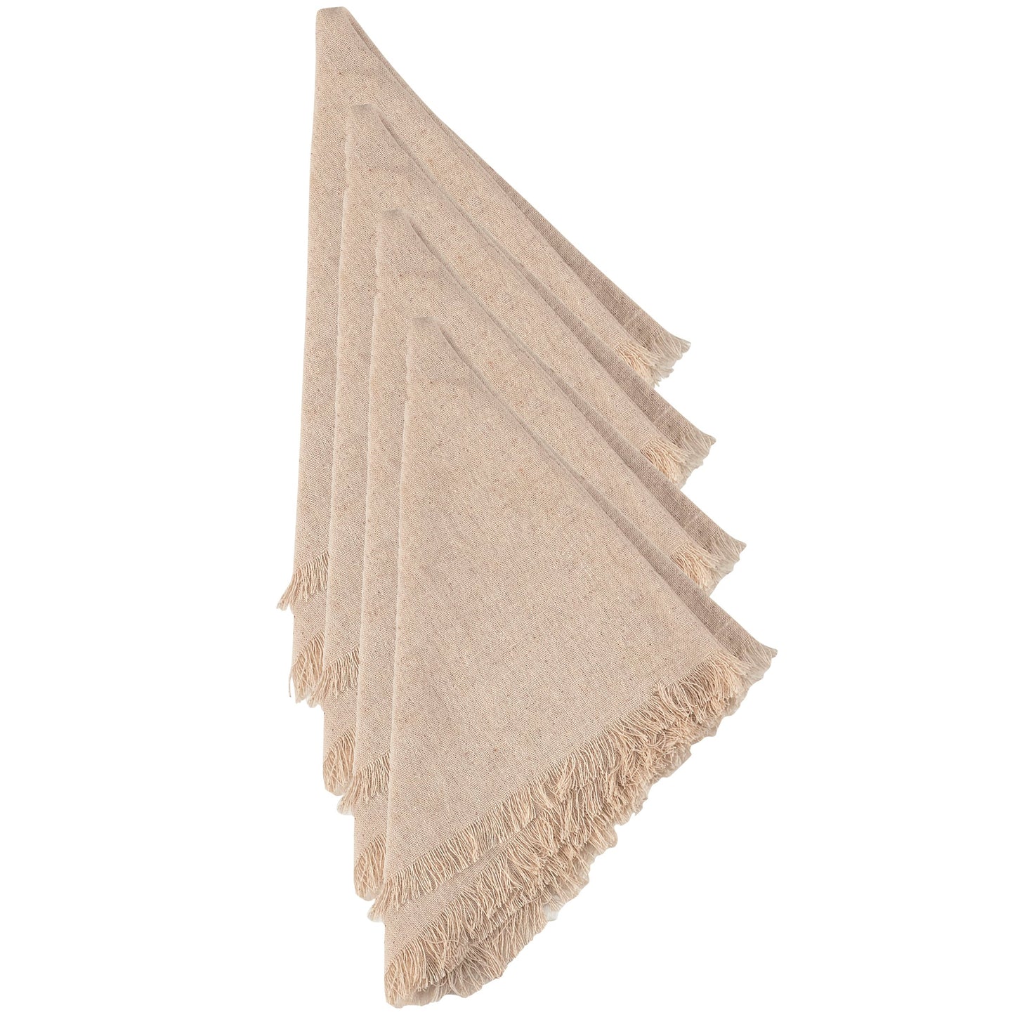 Primitives by Kathy- Natural Fringe Napkin Set of 4