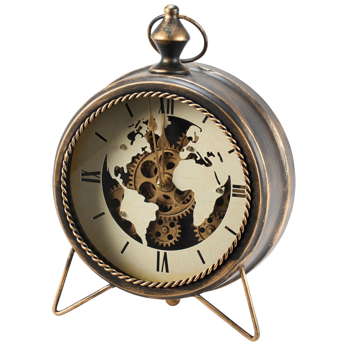 Primitives by Kathy-Vintage Map Tabletop Clock