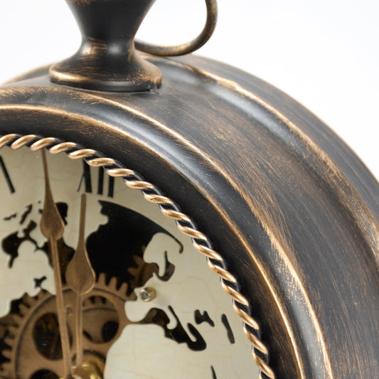 Primitives by Kathy-Vintage Map Tabletop Clock