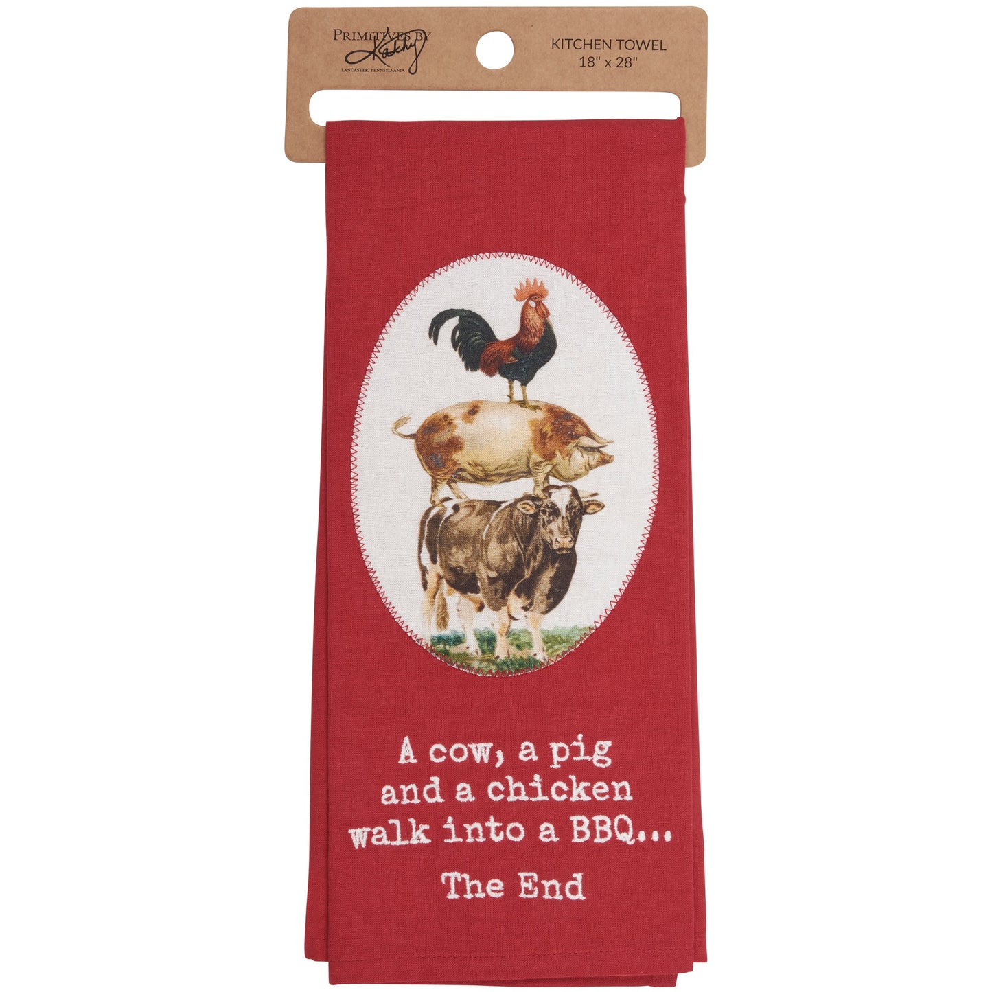 Primitives by Kathy-Walk Into A BBQ Kitchen Towel