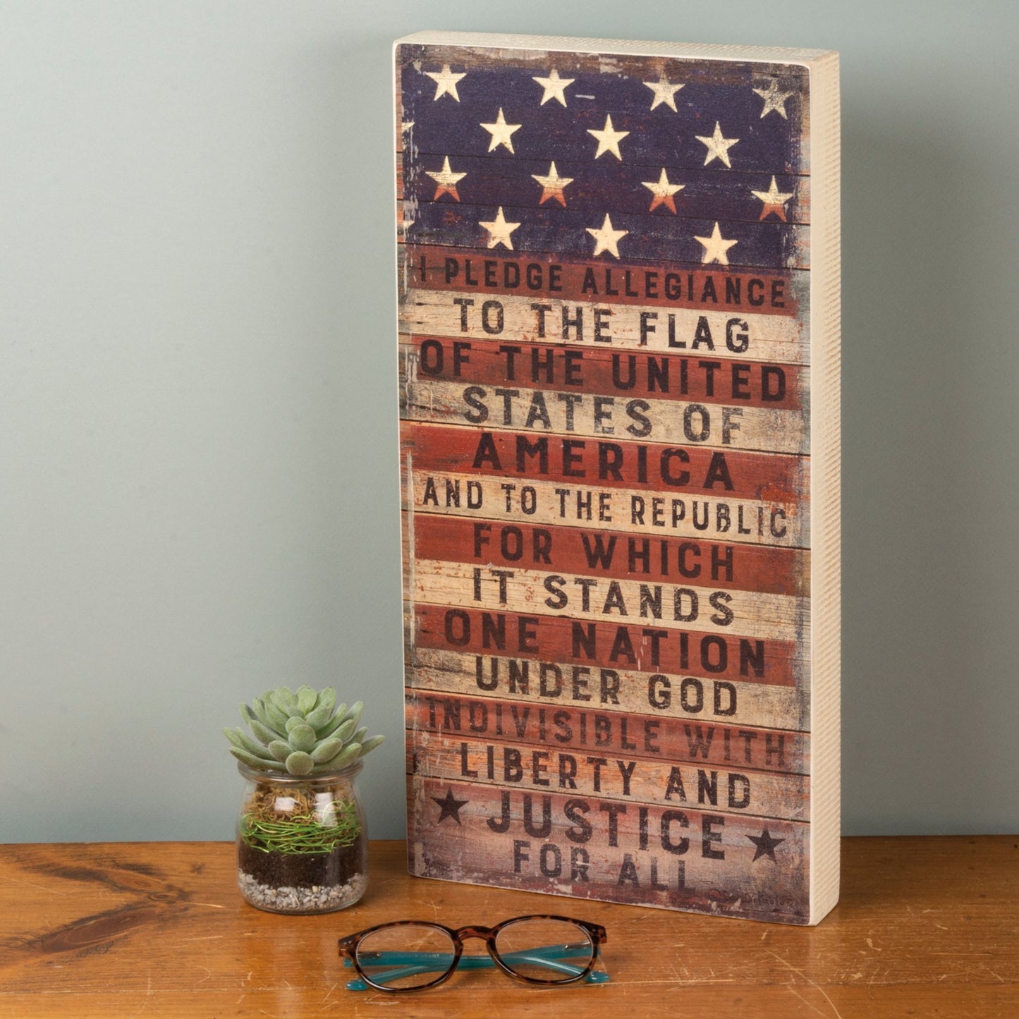 Primitives by Kathy-Pledge To The Flag Box Sign