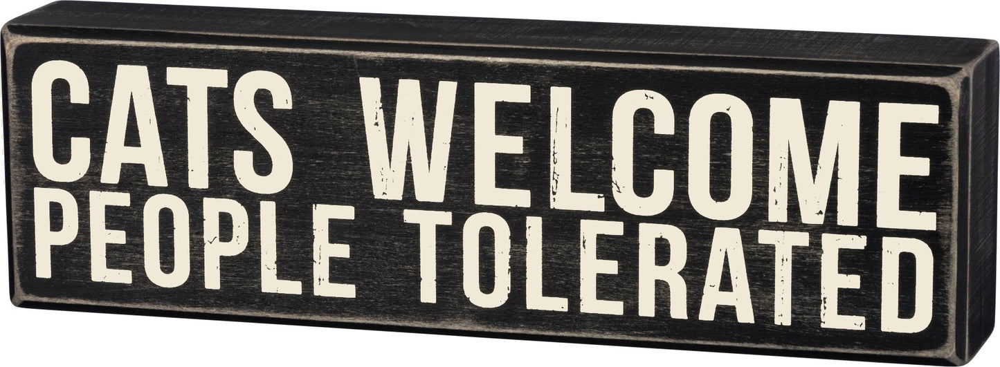 Primitives by Kathy-Cats Welcome Box Sign