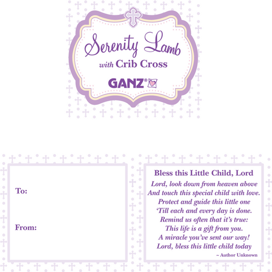 GANZ- Serenity Lamb w/ Crib Cross