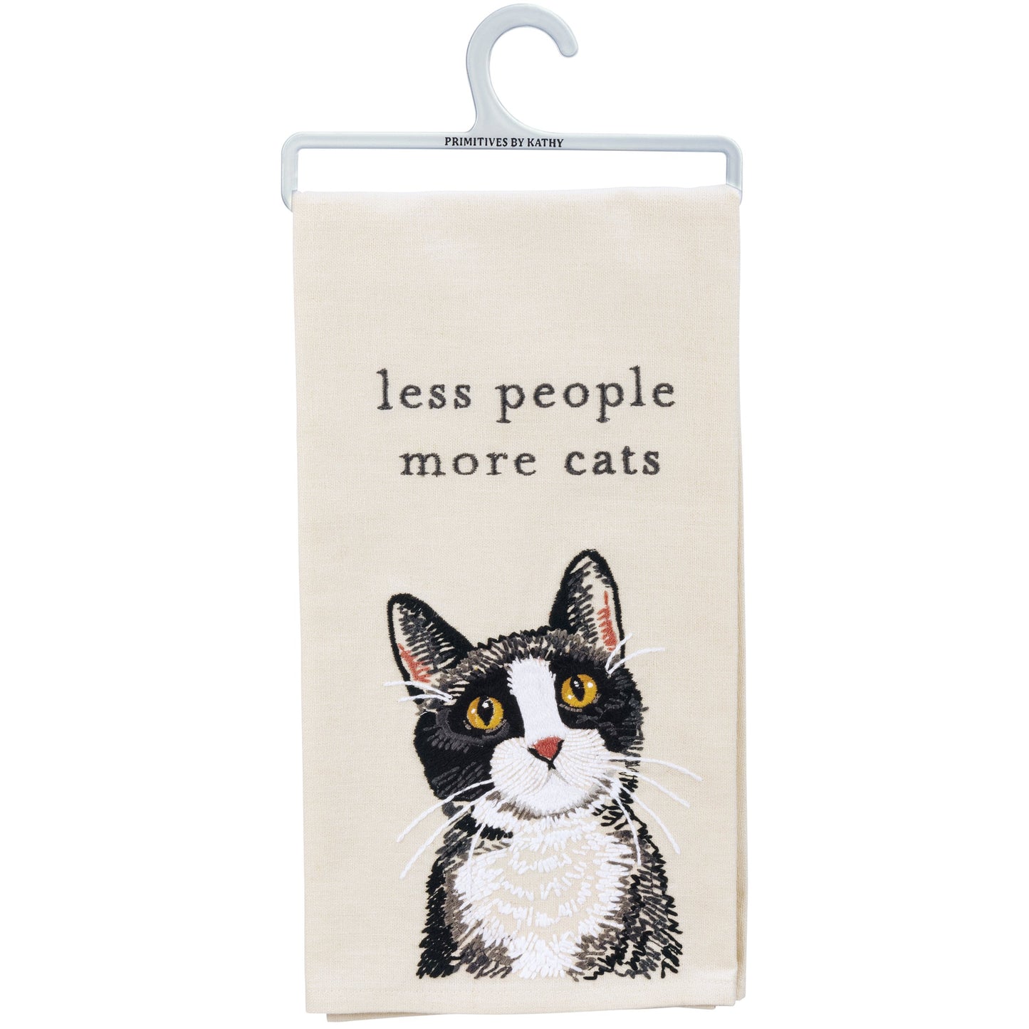 Primitives by Kathy-Less People More Cats Kitchen Towel