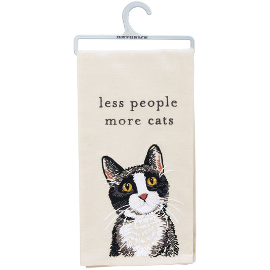 Primitives by Kathy-Less People More Cats Kitchen Towel