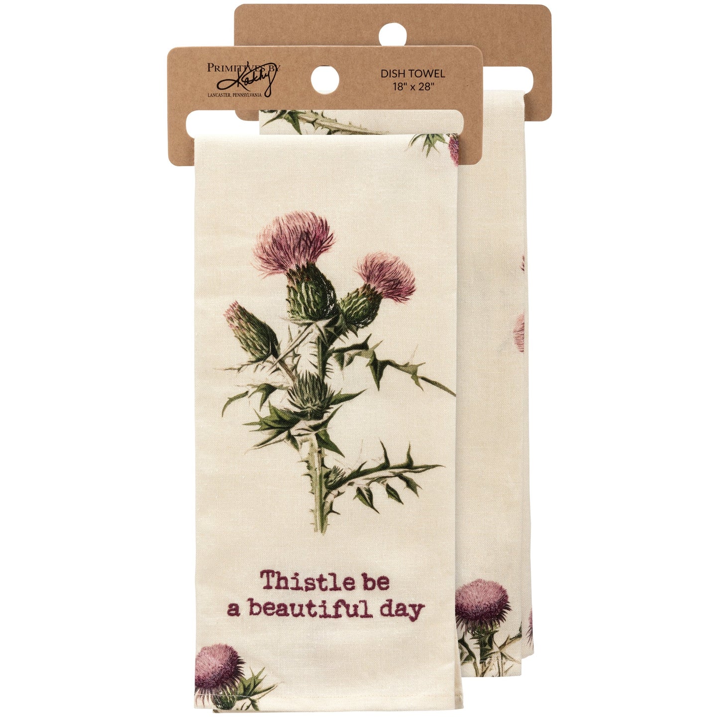 Primitives by Kathy- Thistle Be A Beautiful Day Kitchen Towel