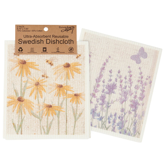 Primitives by Kathy-Rustic Floral Swedish Dishcloth Set