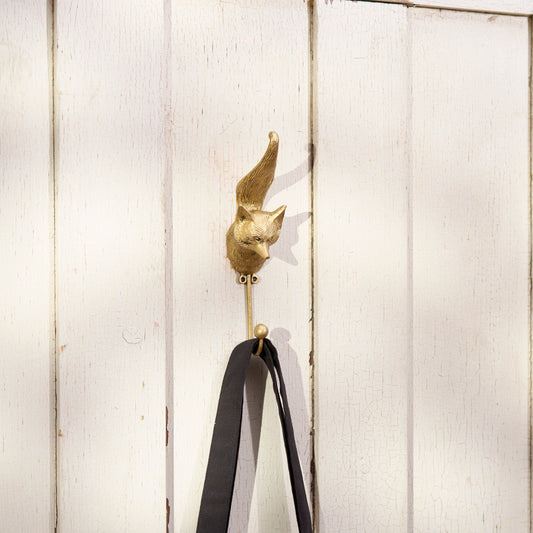 Primitives by Kathy-Bronze Fox Wall Hook