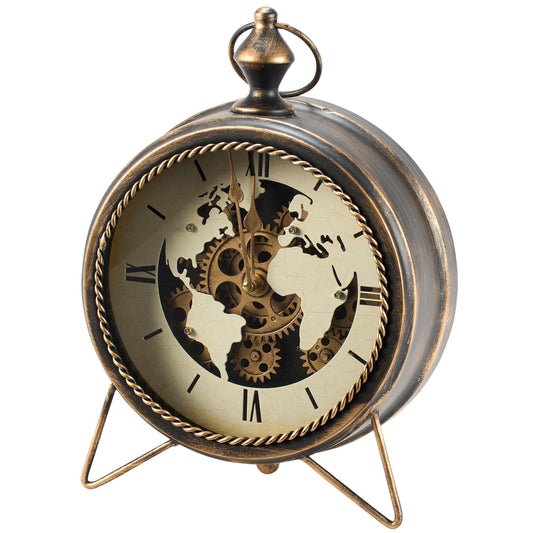 Primitives by Kathy-Vintage Map Tabletop Clock