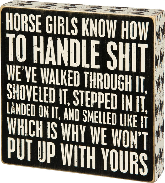 Primitives by Kathy-  Horse Girls Box Sign